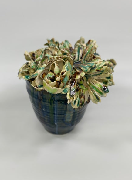 Short Dark Blue Vase”1, 2, & 3